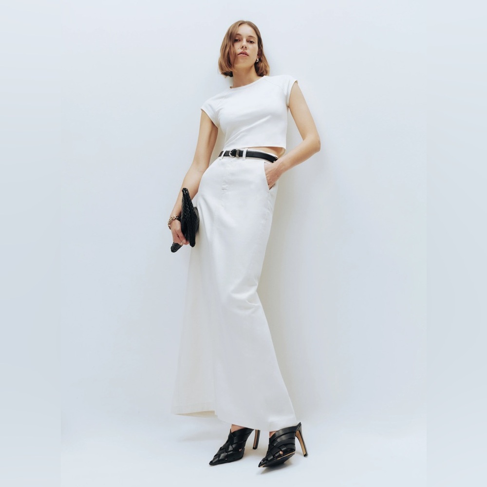 Reformation- Myles White Maxi Denim Skirt - Sold Out